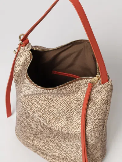 Borbonese Printed Strap Tote Bag In Brown