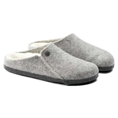 Birkenstock Zermatt Shearling Wz Womens Lined Slippers Colour: Light Grey Felt, Size: 3 / 36
