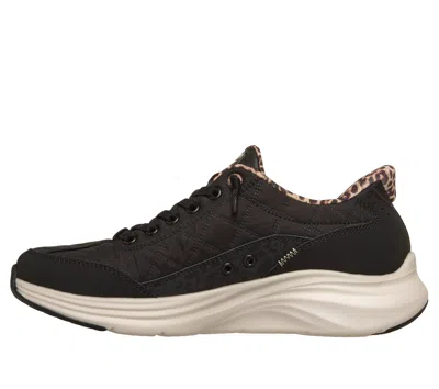 Skechers Wide Width Hands Free Slipins Contour Foam Cozy Fit Leopard Dream Sneaker In Black