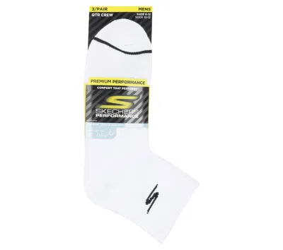 Skechers Men's Quarter Premium Basic Socks - 3 Pack In White