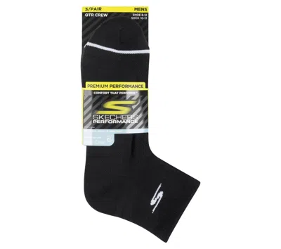 Skechers Men's Quarter Premium Basic Socks - 3 Pack In Black