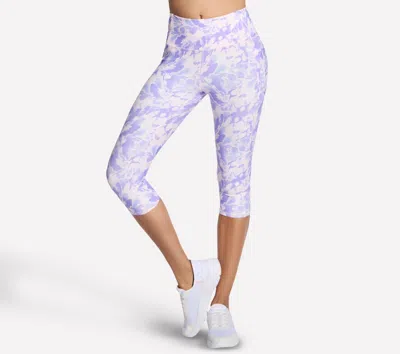Skechers Womens Gowalk Printed High Rise Capri In Blue
