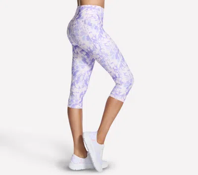 Skechers Womens Gowalk Printed High Rise Capri In Blue