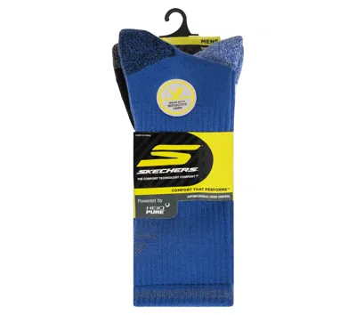 Skechers 3 Pack Men's Reflective Performance Crew Socks In Multi