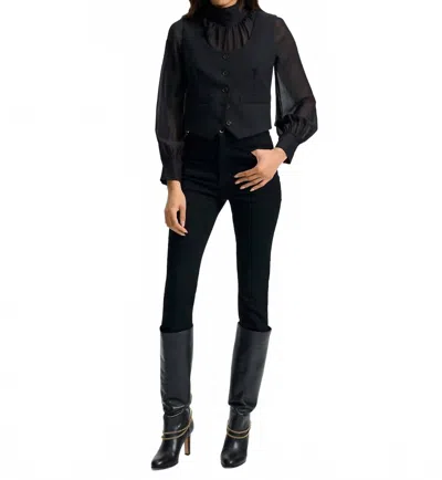 Veronica Beard Morris Wool Blend Vest In Black