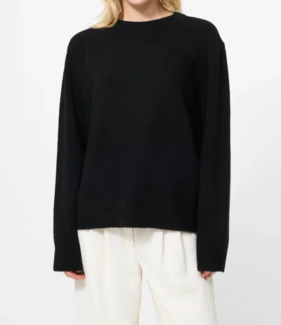 French Connection Emilia Knit Boyfriend Pullover Sweater In Black