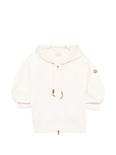 Moncler Drawstring-hood Kangaroo-pocket Jacket In White