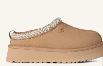 Ugg Tazz Beige Sabot With Embossed Logo In Suede Woman In Multi