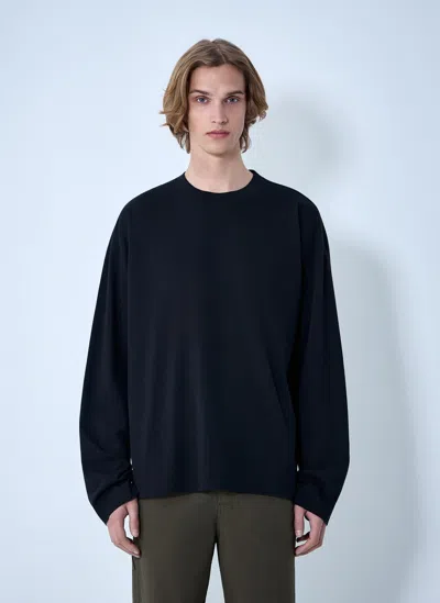 Dries Van Noten Long Sleeve Crew Neck Relaxed Fit T-shirt In Black