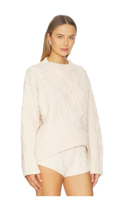 Lioness Liaison Cable Knit Pullover In Neutral