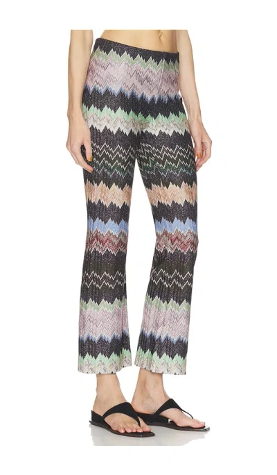Missoni Zigzag Flared Trousers Textured Metallic Threads In Multi