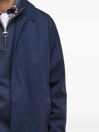 Barbour Rokig Buttoned Coat In Blue