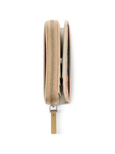 Marc Jacobs Scribble Leather Mini Compact-wallet In Neutral