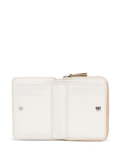 Marc Jacobs Scribble Leather Mini Compact-wallet In Neutral