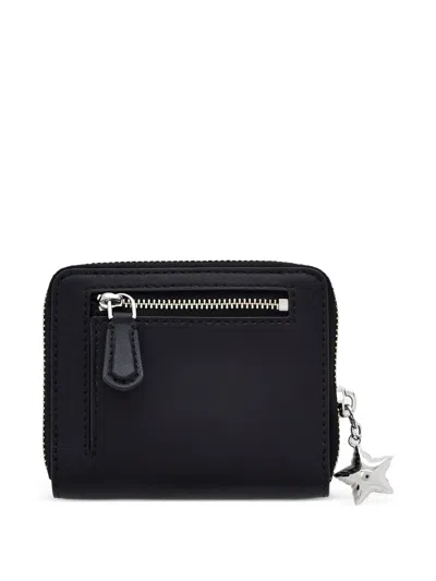 Marc Jacobs Logo-star Leather Wallet In Black
