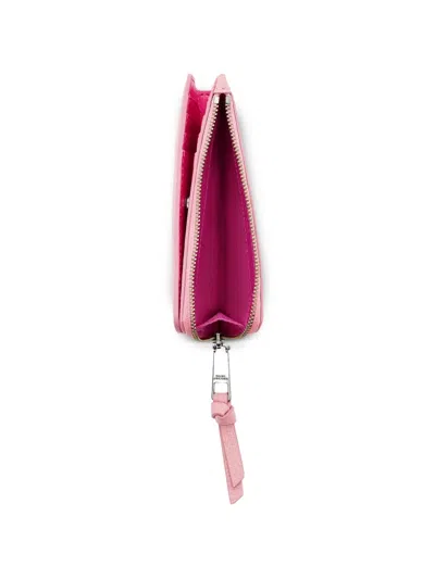 Marc Jacobs Leather Zip Wallet In Pink