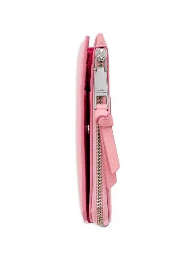 Marc Jacobs Leather Zip Wallet In Pink