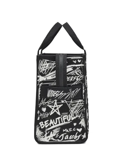 Marc Jacobs The Medium Punk Scribble Canvas Tote Bag In Black