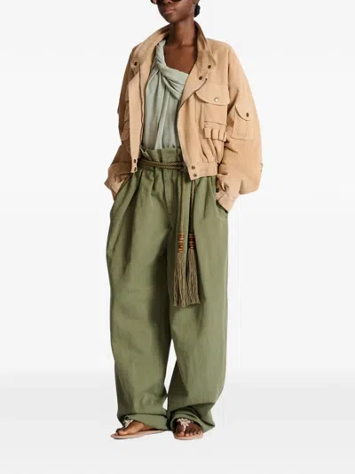 Balmain Suede Multi-pocket Utility Jacket In Brown