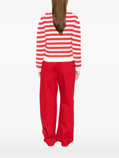 Allude Striped Buttoned Cardigan In Multi