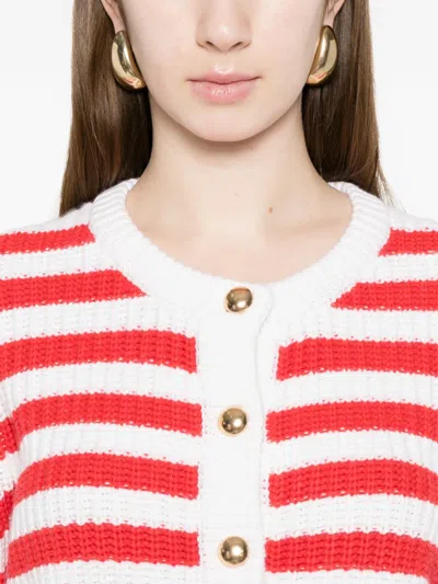 Allude Striped Buttoned Cardigan In Multi