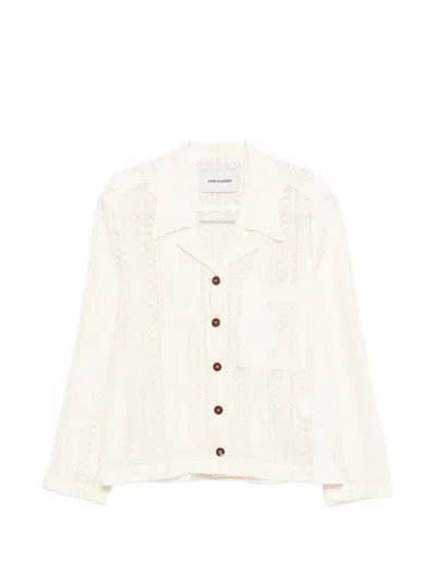 Low Classic Buttoned Jacket In White