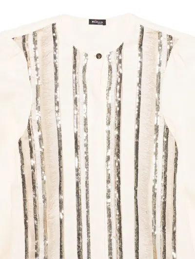 Kiton Sequin Striped Top In Multi