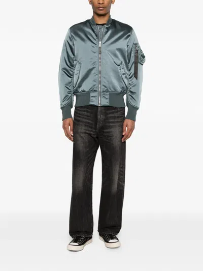 Alpha Industries Reversible Bomber Jacket In Blue