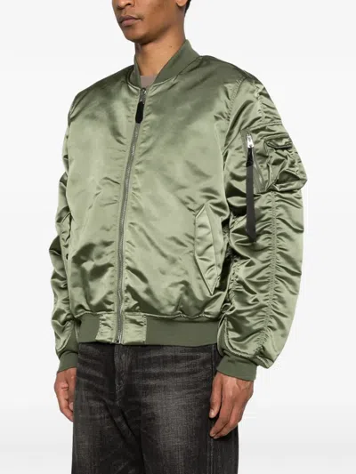 Alpha Industries Green Bomber Jacket In Green