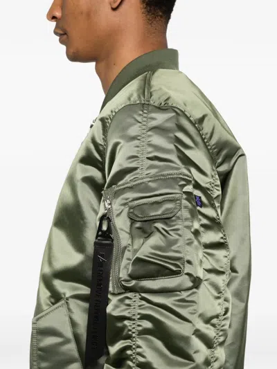 Alpha Industries Green Bomber Jacket In Green