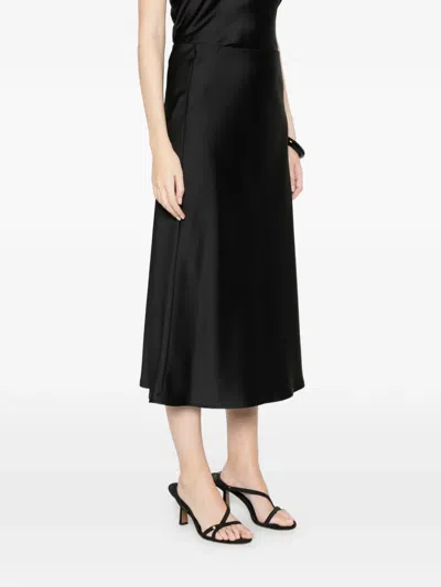Imperial Elasticated Midi Skirt In Black