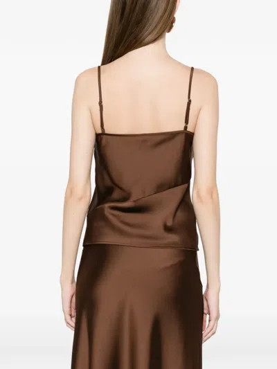 Imperial Draped Blouse In Brown