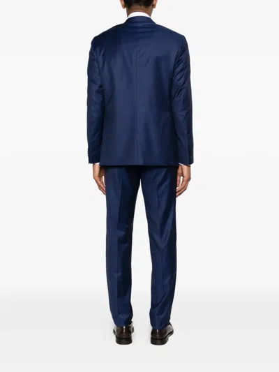 Caruso Peak-lapel Suit In Blue