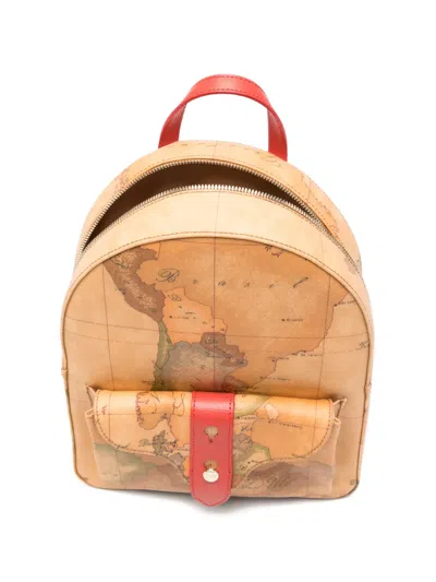 Alviero Martini 1° Classe Map-print Backpack In Brown