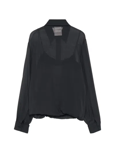 Semicouture Buttoned Long-sleeve Top In Multi