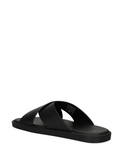 Armani Exchange Crossover-strap Slides In Black