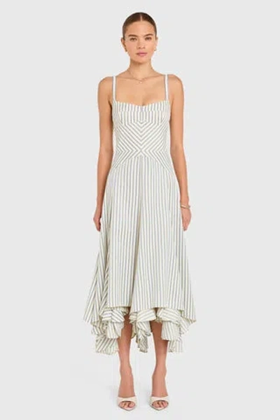 Amanda Uprichard Monterey Dress In Oxford Blue Stripe In White