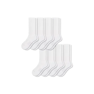 Bombas Modern Rib Half Calf Sock 8-pack In White