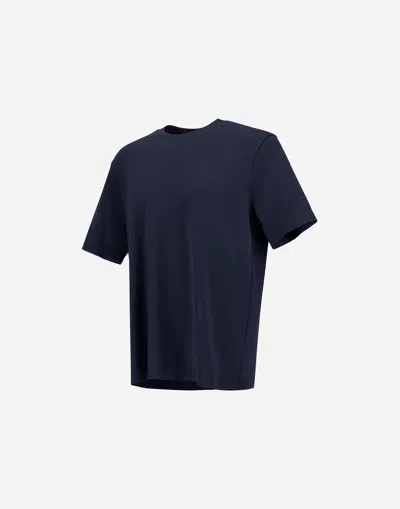 Herno Jersey Knit Effect T-shirt In Blue