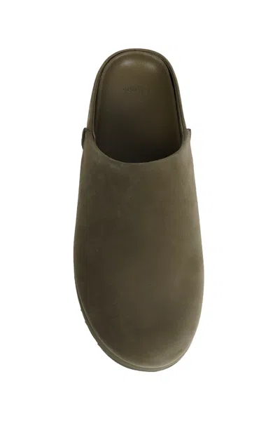 Ugg ® Men's Otzo Clog Nubuck Shoes In Burnt Olive In Green