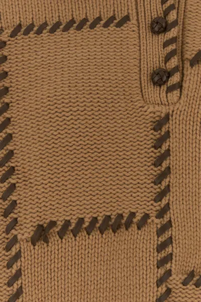 Frame Camel Wool Blend Oversize Sweater In Brown