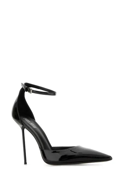 Paris Texas Pointed-toe High Heel Pumps With Ankle Strap In Black
