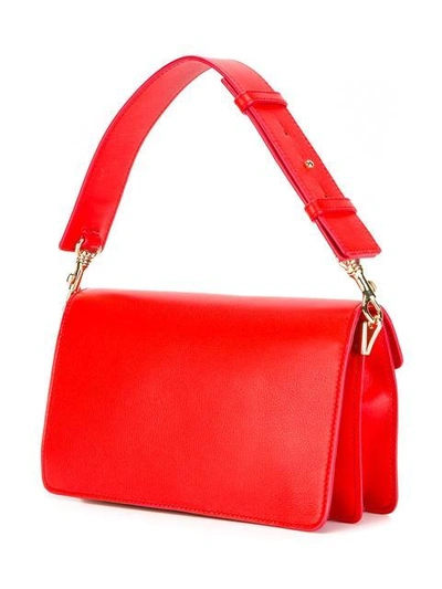 Shop Jw Anderson Scarlet Logo Purse With Chain In Red