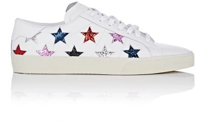 Saint Laurent Glittery Star Leather Low-top Sneakers In Multicolor