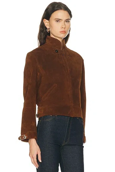 Bode Suede Howard Jacket In Brown