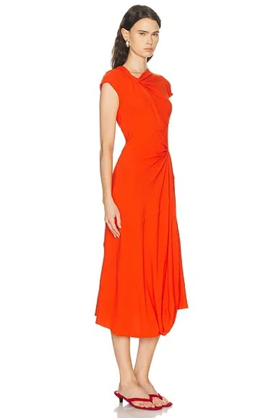 A.l.c Willa Textured Crepe Midi Dress In Persimmon In Orange
