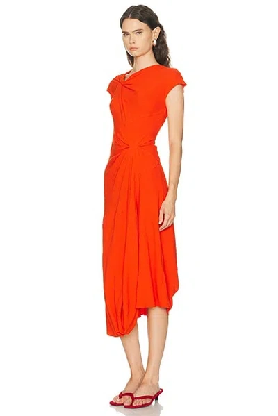 A.l.c Willa Textured Crepe Midi Dress In Persimmon In Orange