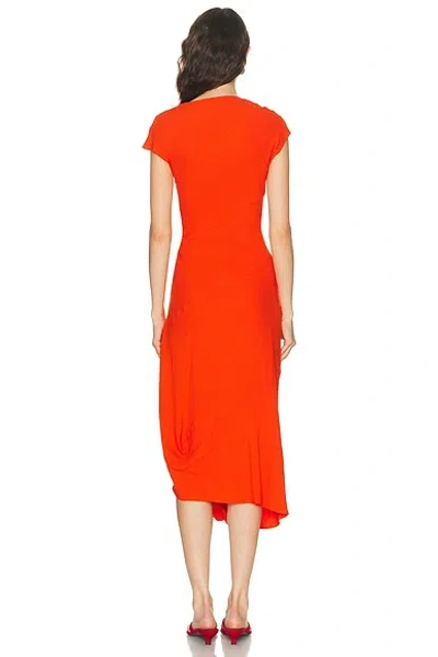 A.l.c Willa Textured Crepe Midi Dress In Persimmon In Orange