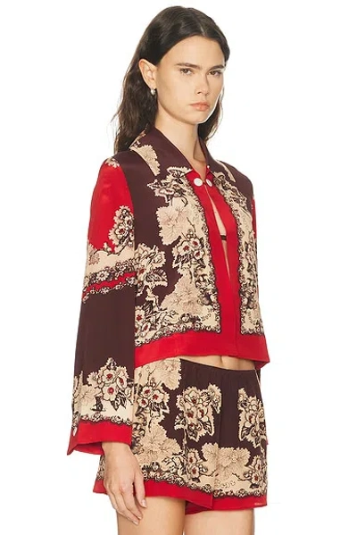 Bode Storybook Printed Silk Jacket In Multi
