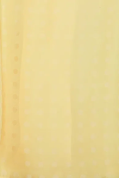 Beams Open Collar Cupro Dot Pattern In Yellow